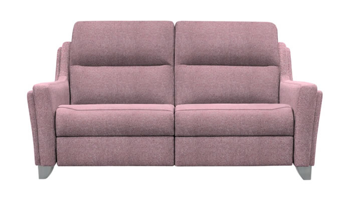 Parker Knoll Portland Large 2 Seater Sofa Contour Berry Brushed Steel Leg
